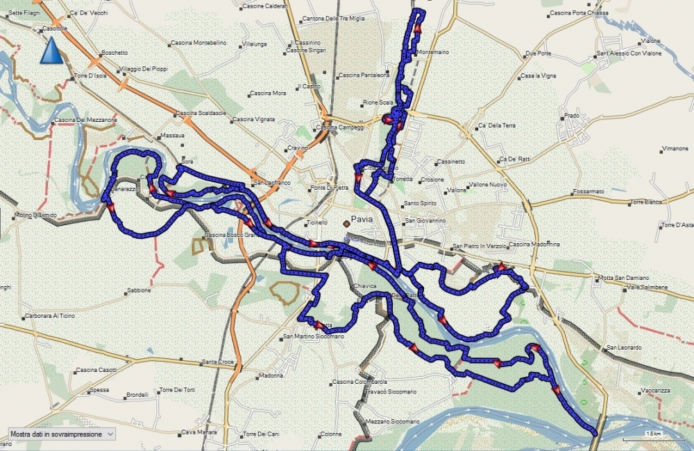 Pavia - cinque anelli - GravelBike 100 Torri